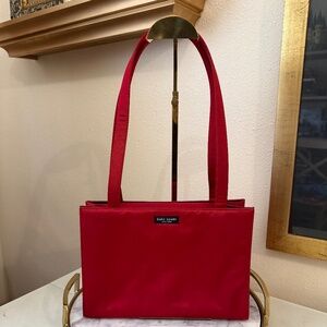 Vintage Kate Spade Red Satin Style Nylon Handbag - NWOT